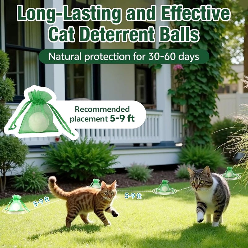 TELUNSU Cat Repellent Outdoor & Indoor, Cat Deterrent Outdoor Indoor, Natural Grapefruit Oil Keep Cats Out of Yard Permanently, Keep Cats Away from Garden, Furniture, and More, 10 PCS (Pack of 1) - Image 2